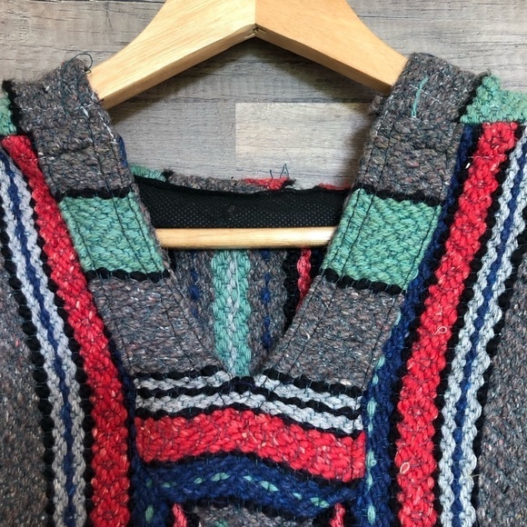 Vintage Grunge Handmade Festival Beach Baja Pullover Hoodie Large - Picture 4 of 12